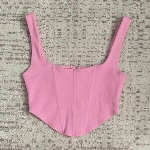 Ribbed Zip Up Corset Top